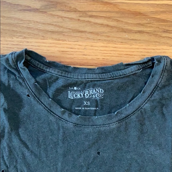 Lucky Brand Distressed Gray T-shirt - Picture 2 of 3